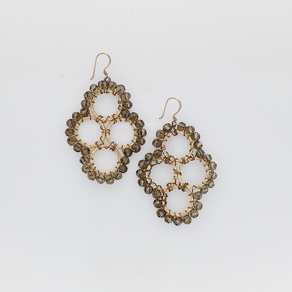 Gold Wire Wrapped Statement Earrings